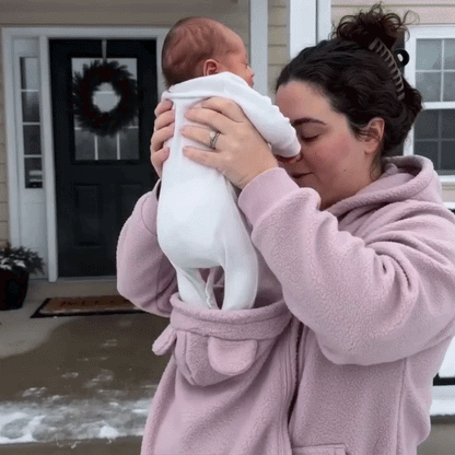 Cozy Fleece Baby-Wearing Hoodie with Front Pouch 11