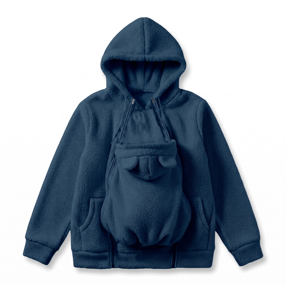Cozy Fleece Baby-Wearing Hoodie with Front Pouch 2