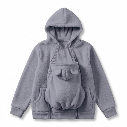 Cozy Fleece Baby-Wearing Hoodie with Front Pouch 5