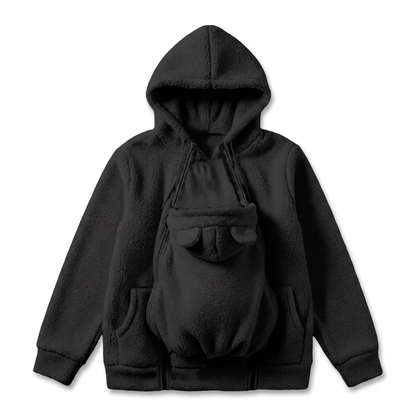 Cozy Fleece Baby-Wearing Hoodie with Front Pouch 3