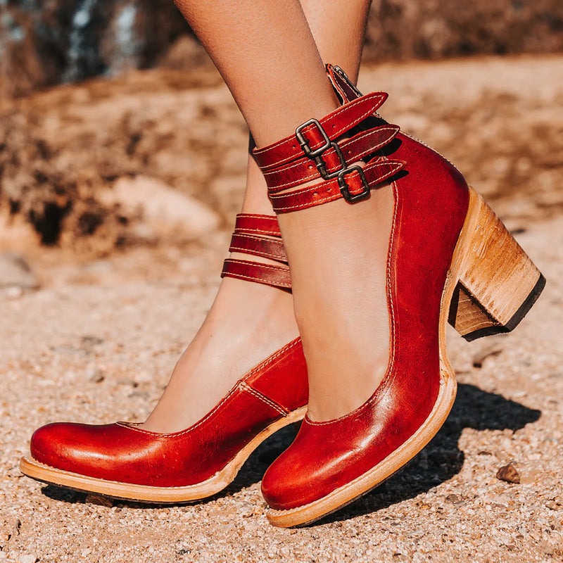 Autumnal & stylish women's leather shoes with slip-resistant sole – Amalia