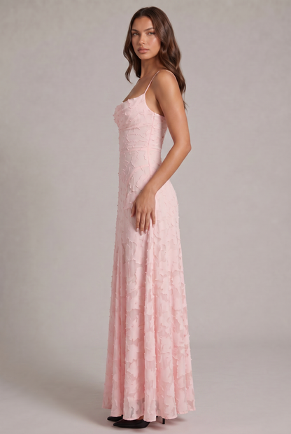 Olivia Maxi Dress - Elegant Evening Gown with Floral Texture 8