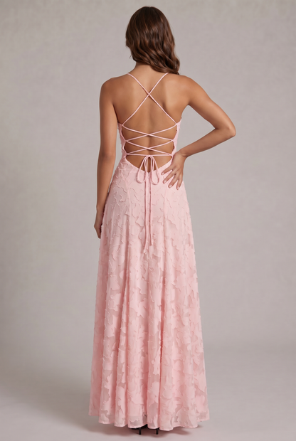 Olivia Maxi Dress - Elegant Evening Gown with Floral Texture 7