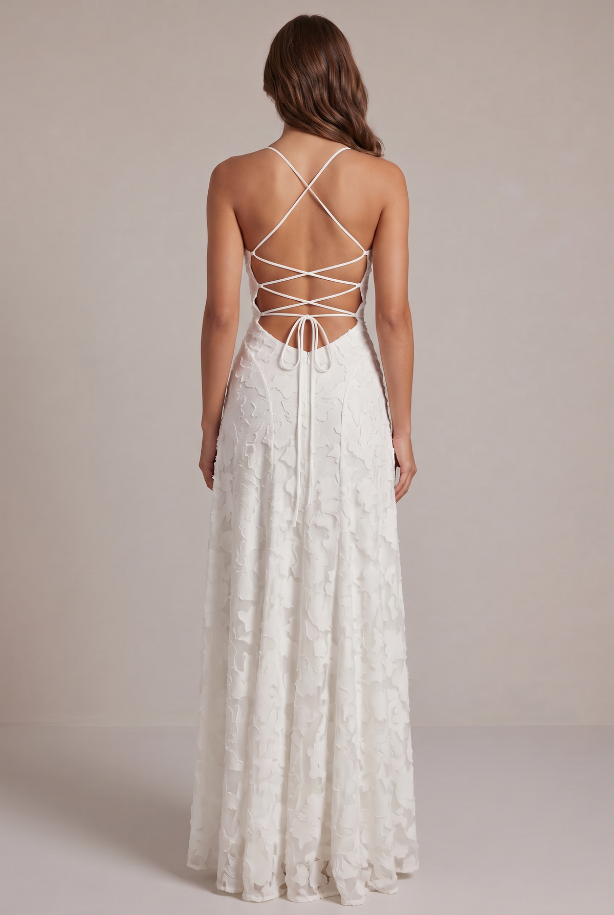 Olivia Maxi Dress - Elegant Evening Gown with Floral Texture 11