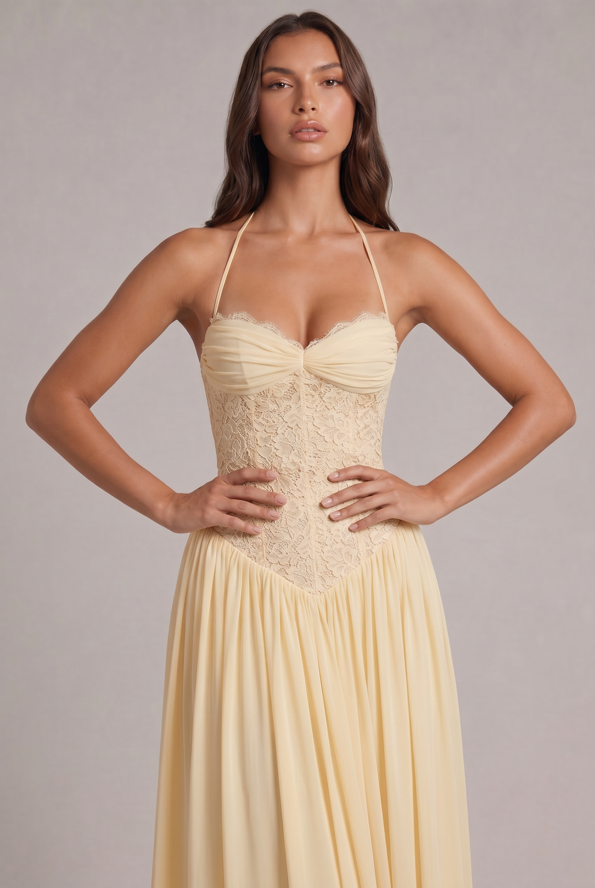 Faye Maxi Dress with Lace Corset Bodice 6