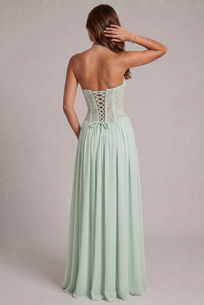 Faye Maxi Dress with Lace Corset Bodice 11
