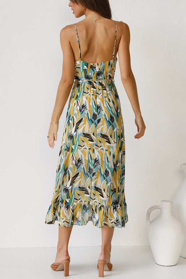 Airy maxi summer dress with a waist cut - Mira