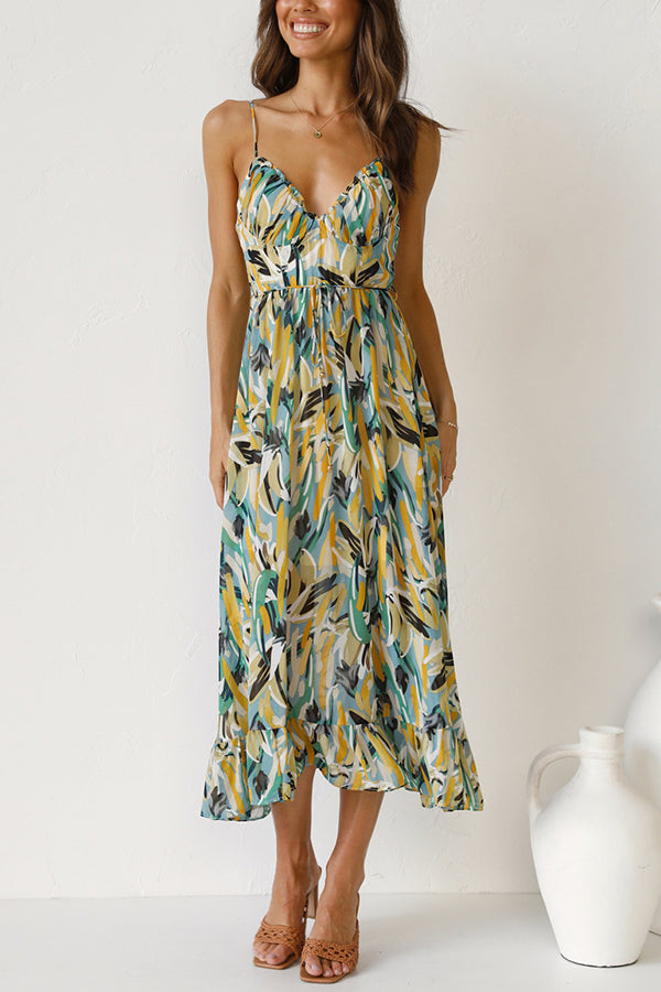 Airy maxi summer dress with a waist cut - Mira