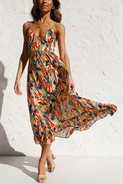 Airy maxi summer dress with a waist cut - Mira