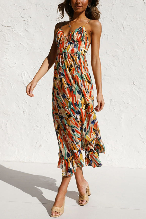 Airy maxi summer dress with a waist cut - Mira