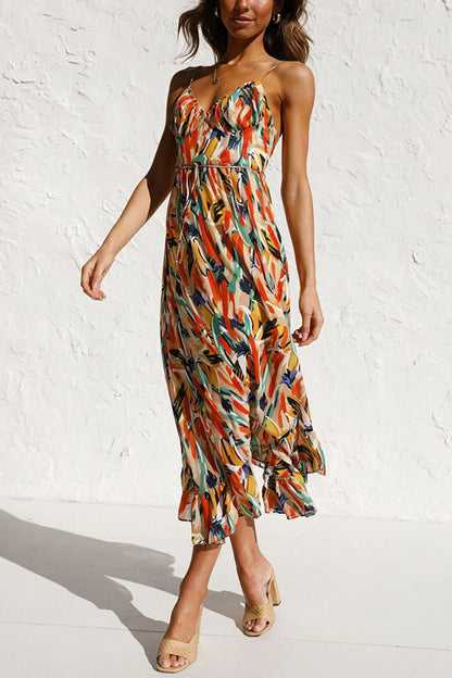 Airy maxi summer dress with a waist cut - Mira