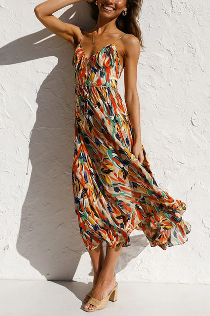 Airy maxi summer dress with a waist cut - Mira