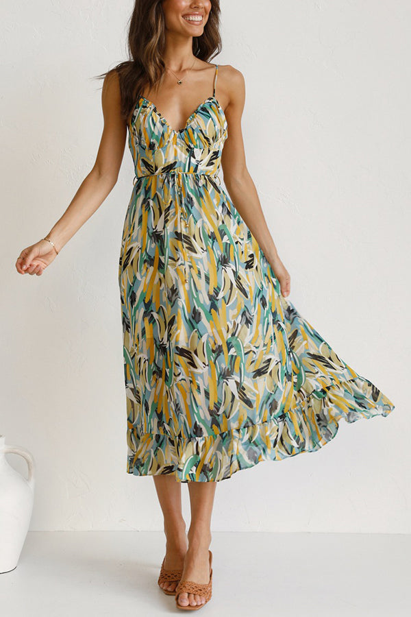 Airy maxi summer dress with a waist cut - Mira