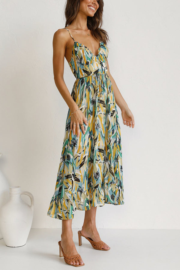 Airy maxi summer dress with a waist cut - Mira