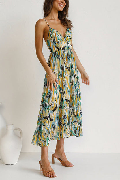Airy maxi summer dress with a waist cut - Mira