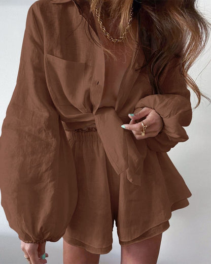 Timeless women's linen summer outfit – Celeste