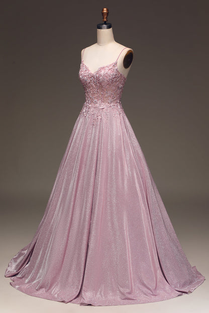 Glistening Blush A-Line Ballgown - Clara