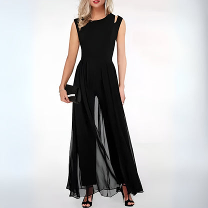 Elegant women's linen jumpsuit – Sofia in an autumnal style