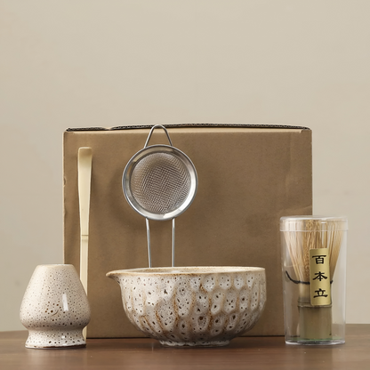 5-Piece Matcha Set with Handcrafted Ceramic Bowl and Bamboo Accessories 5