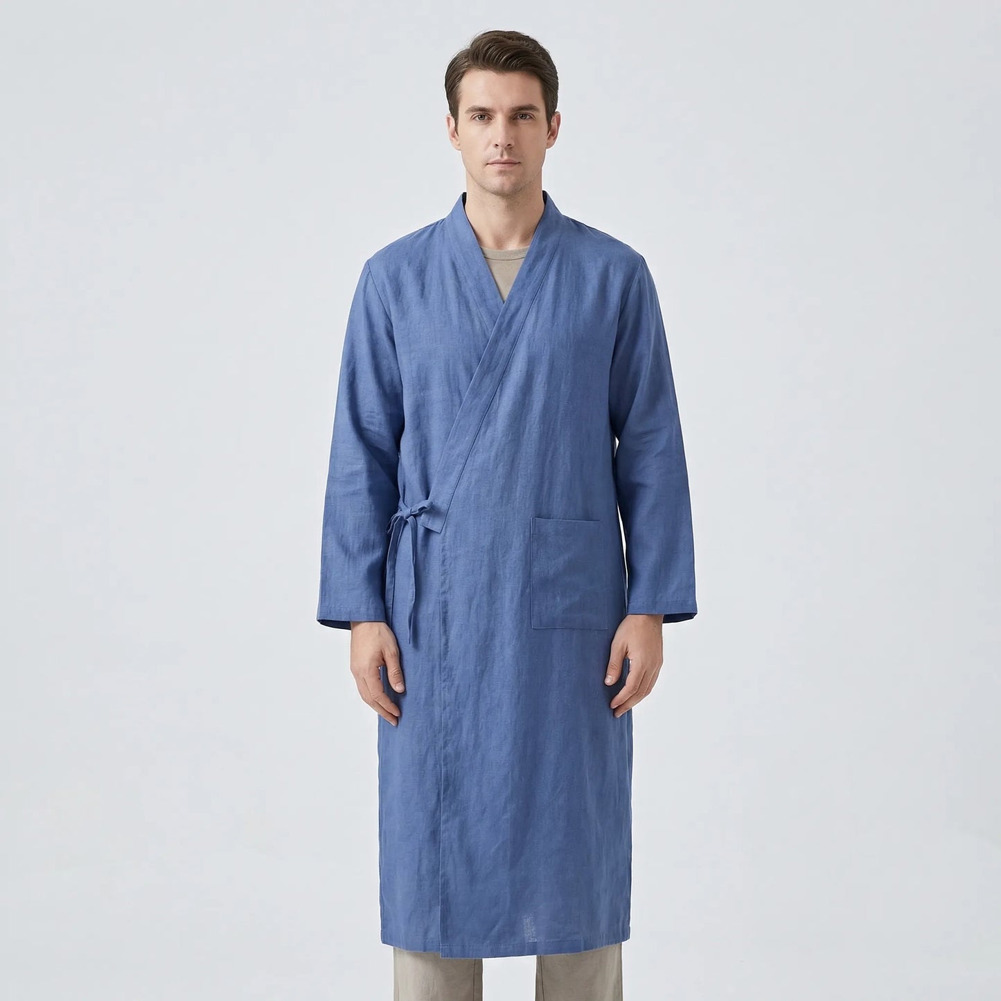 Japanese Kimono-Style Mens Dressing Gown - Blake