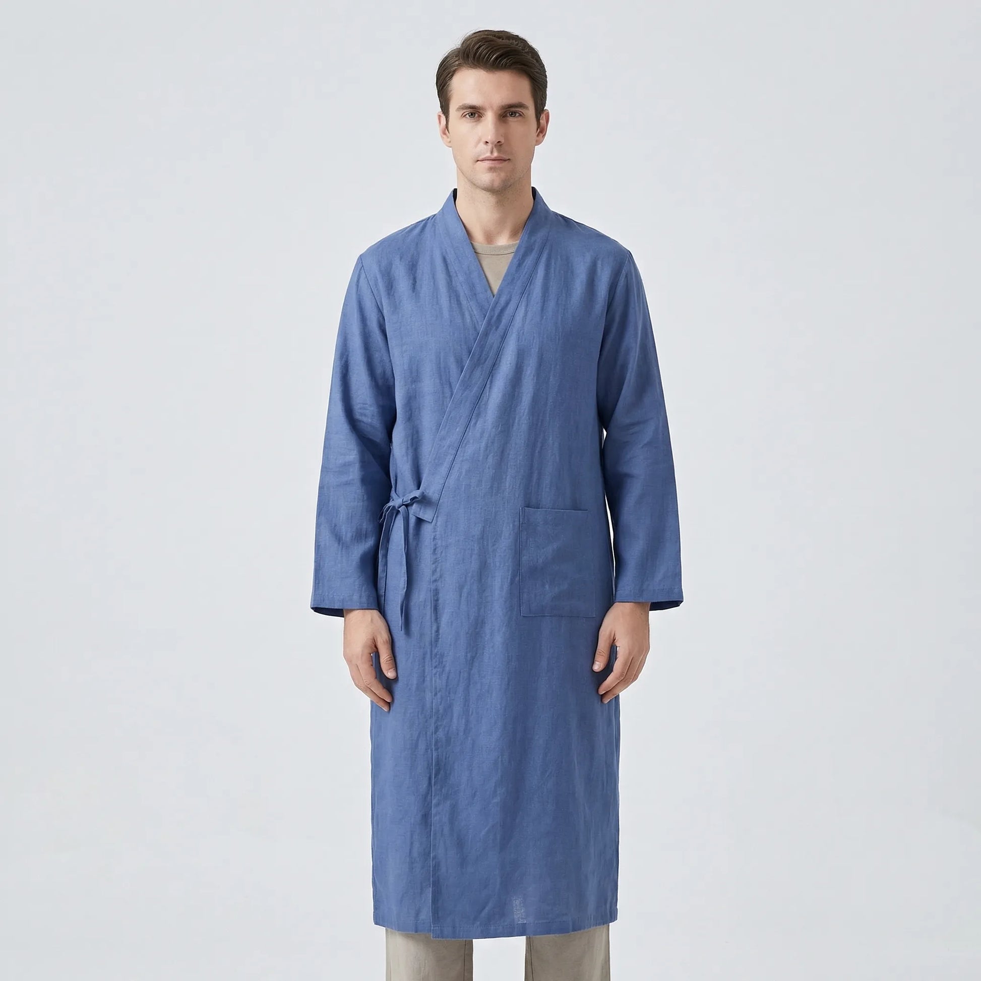Japanese Kimono-Style Mens Dressing Gown - Blake