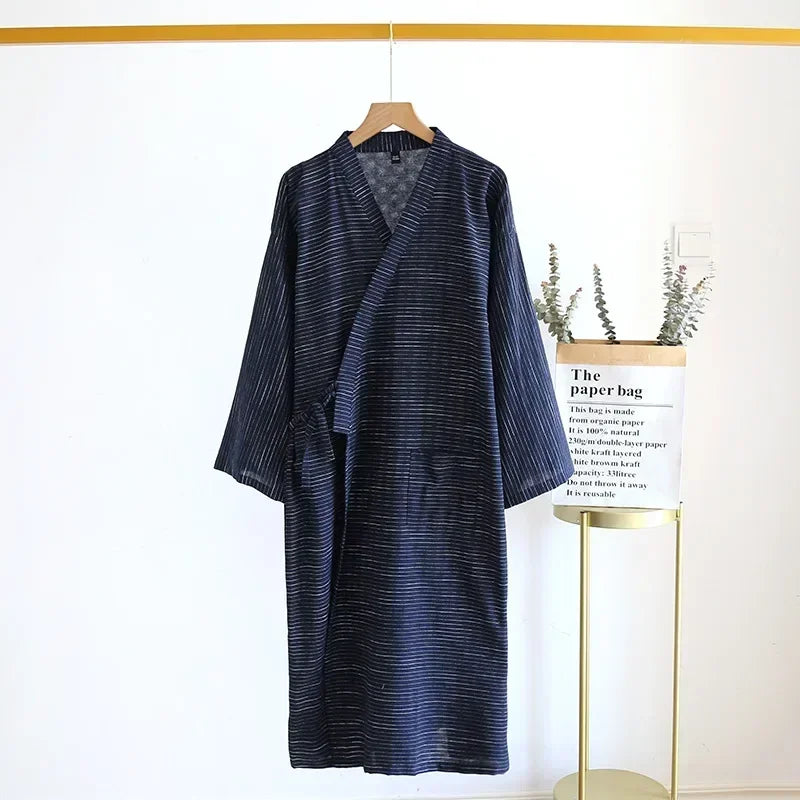 Japanese Kimono-Style Mens Dressing Gown - Blake