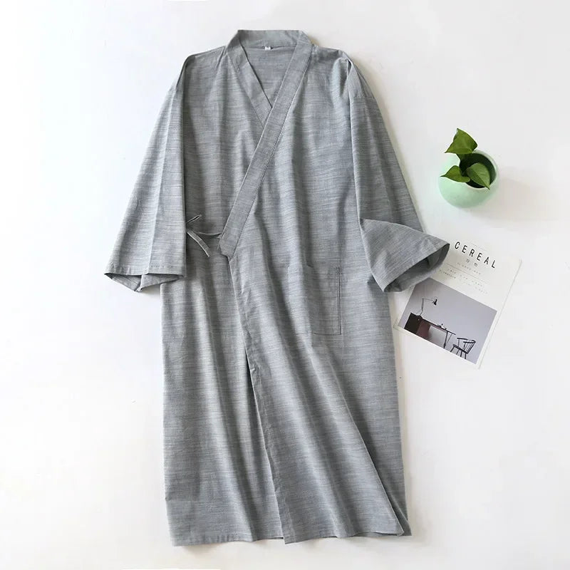 Japanese Kimono-Style Mens Dressing Gown - Blake