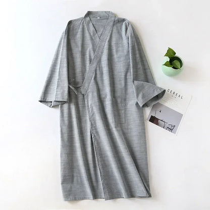 Japanese Kimono-Style Mens Dressing Gown - Blake