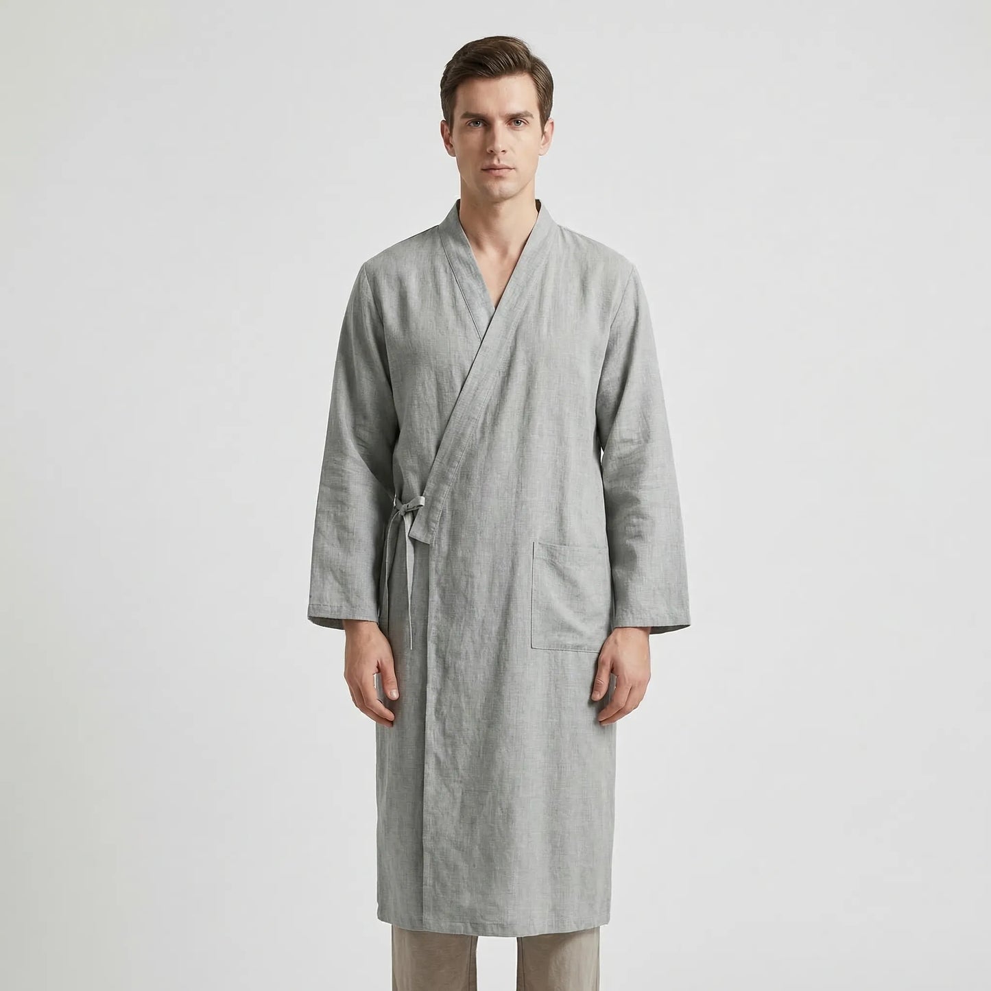 Japanese Kimono-Style Mens Dressing Gown - Blake