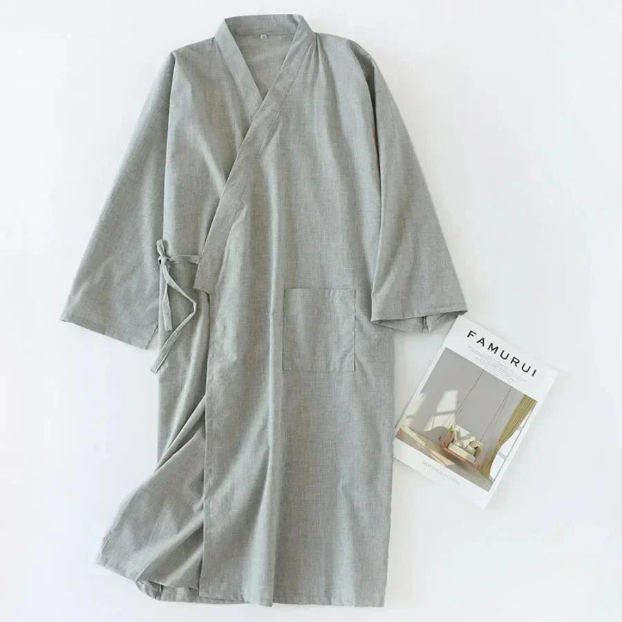 Japanese Kimono-Style Mens Dressing Gown - Blake