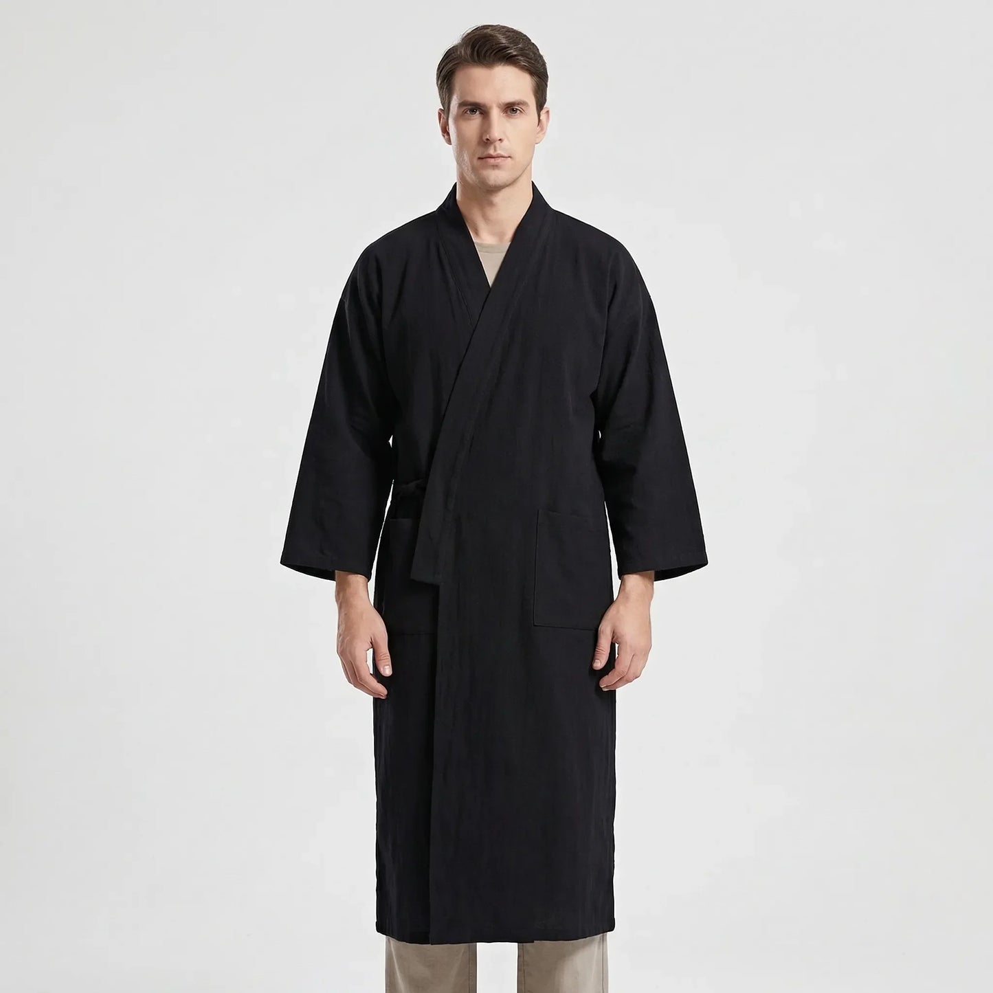 Japanese Kimono-Style Mens Dressing Gown - Blake