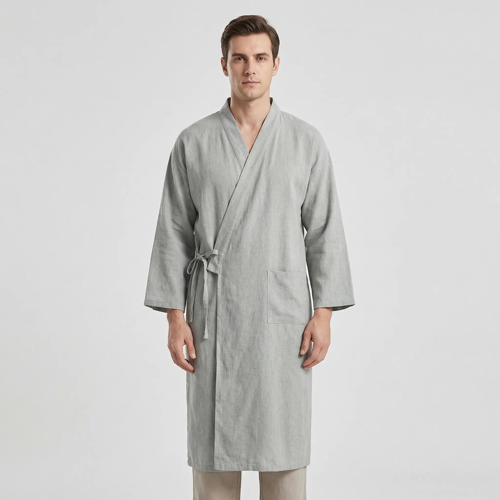 Japanese Kimono-Style Mens Dressing Gown - Blake