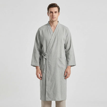 Japanese Kimono-Style Mens Dressing Gown - Blake