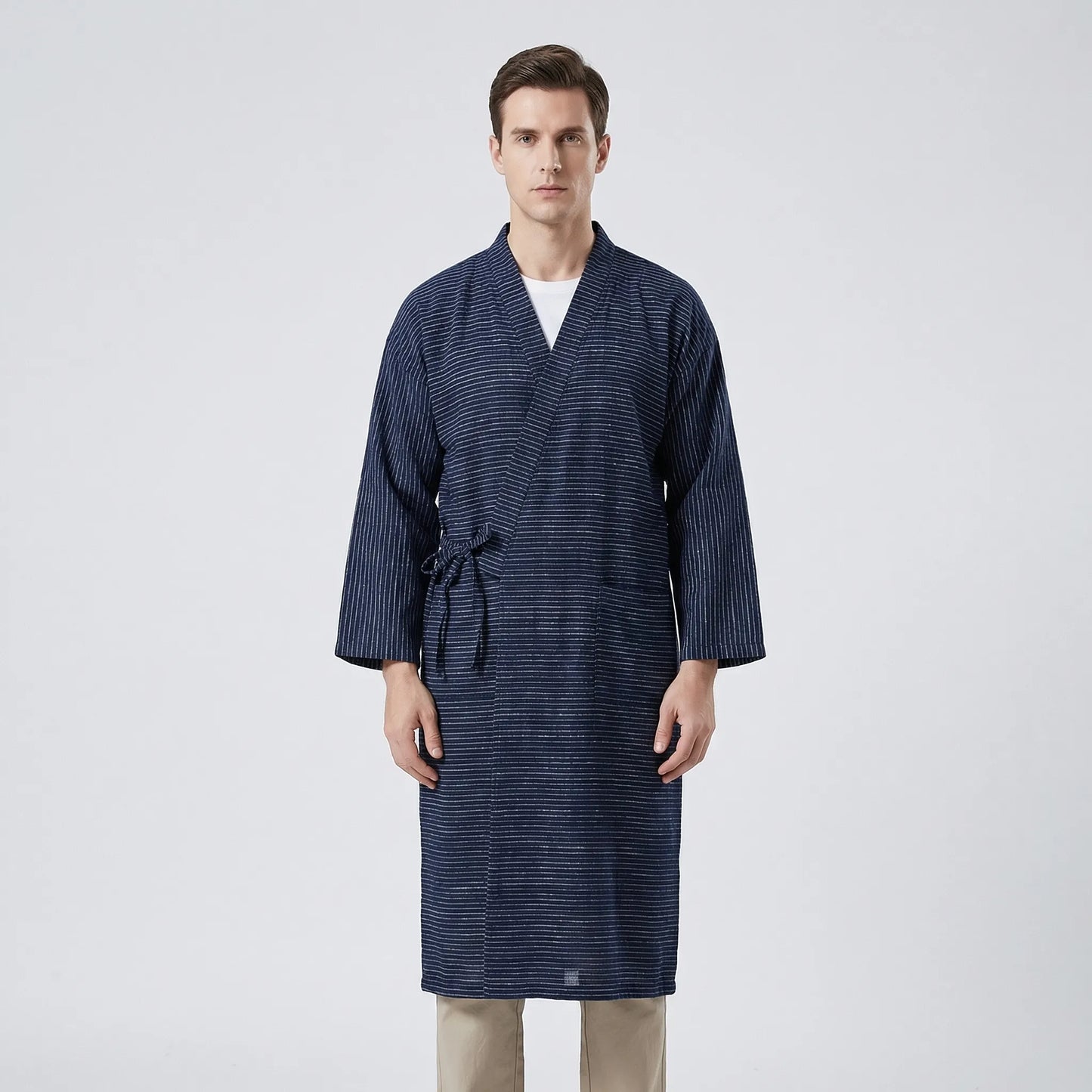 Japanese Kimono-Style Mens Dressing Gown - Blake