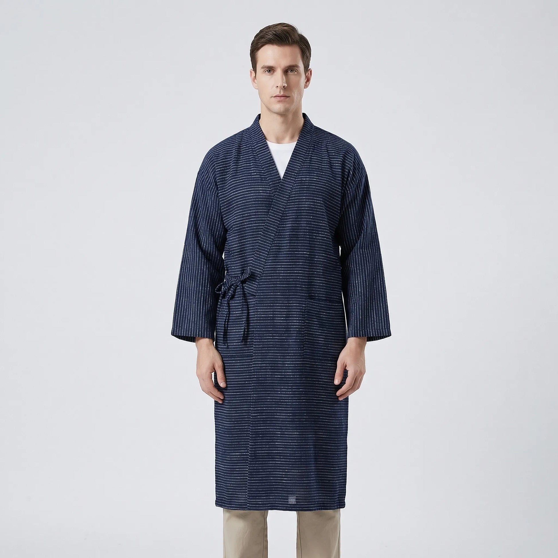Japanese Kimono-Style Mens Dressing Gown - Blake