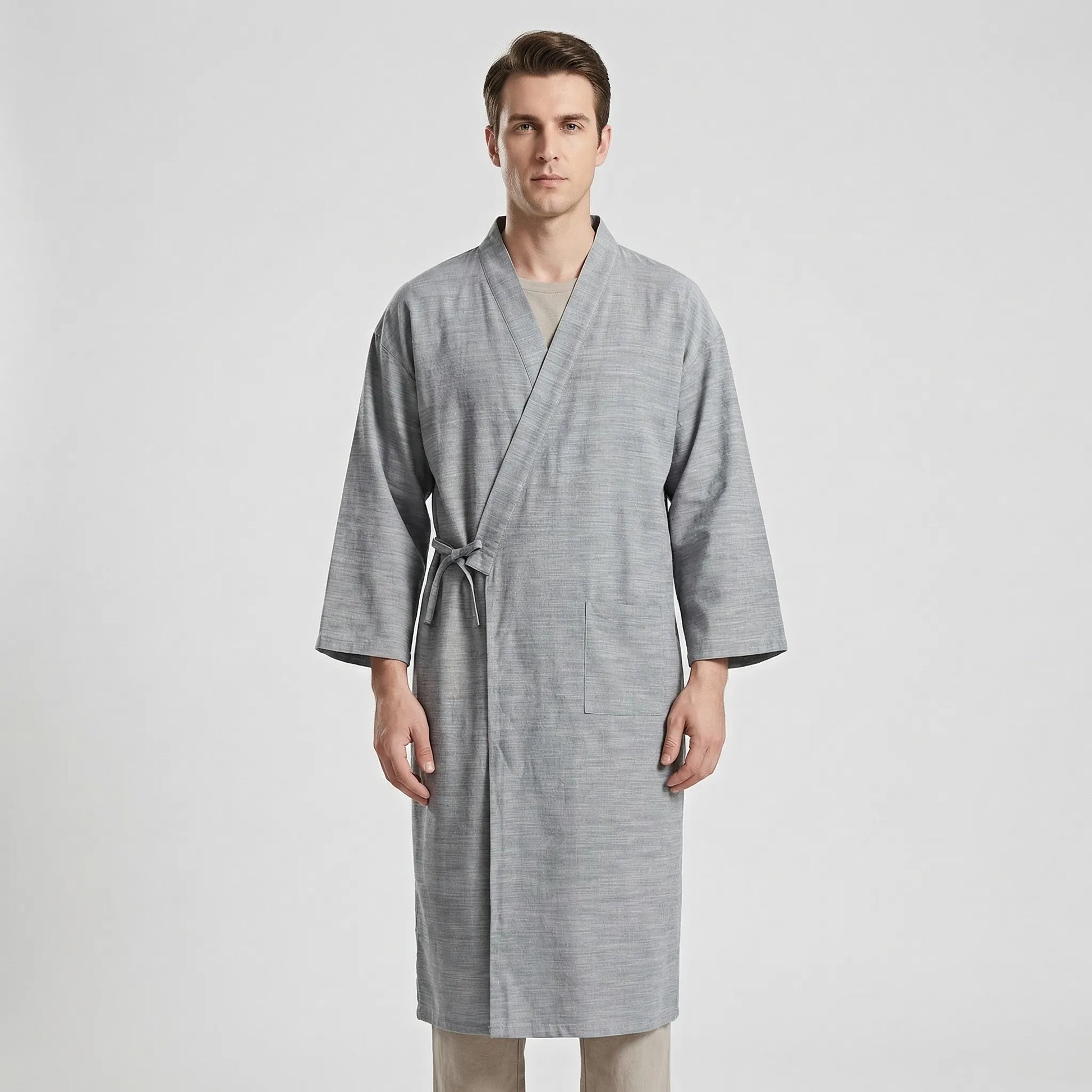 Japanese Kimono-Style Mens Dressing Gown - Blake