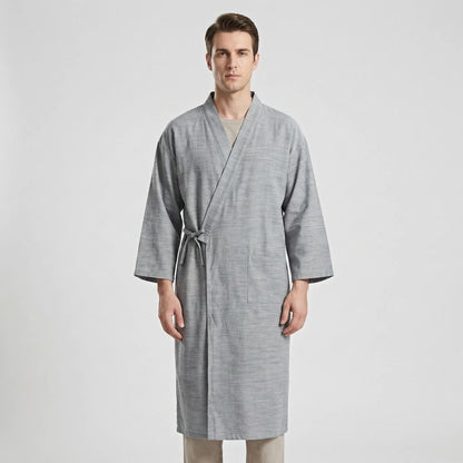 Japanese Kimono-Style Mens Dressing Gown - Blake