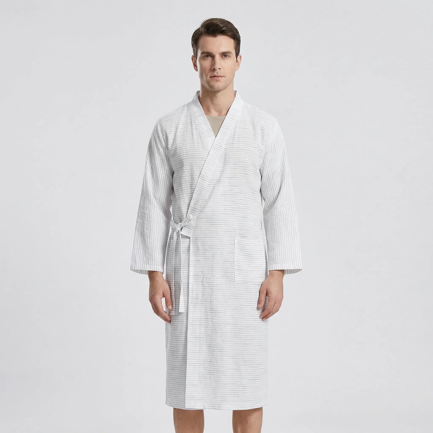 Japanese Kimono-Style Mens Dressing Gown - Blake