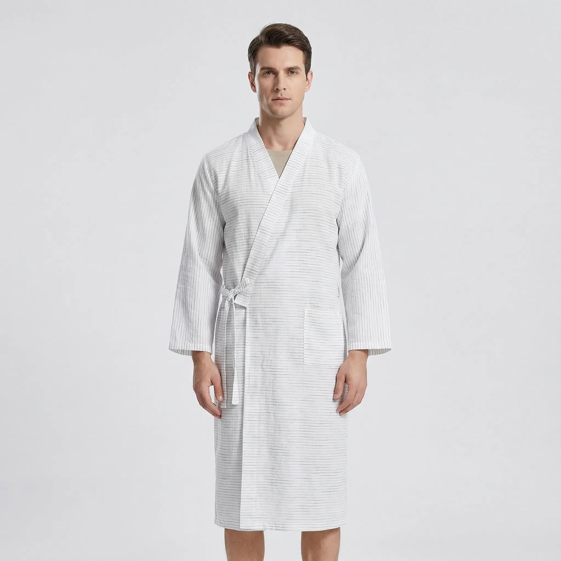 Japanese Kimono-Style Mens Dressing Gown - Blake