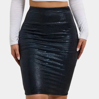 Classic skirt with crocodile print – Odette
