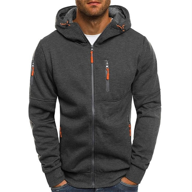 Men's Zip-Up Hoodie | Sporty Style with Hood & Pockets 6