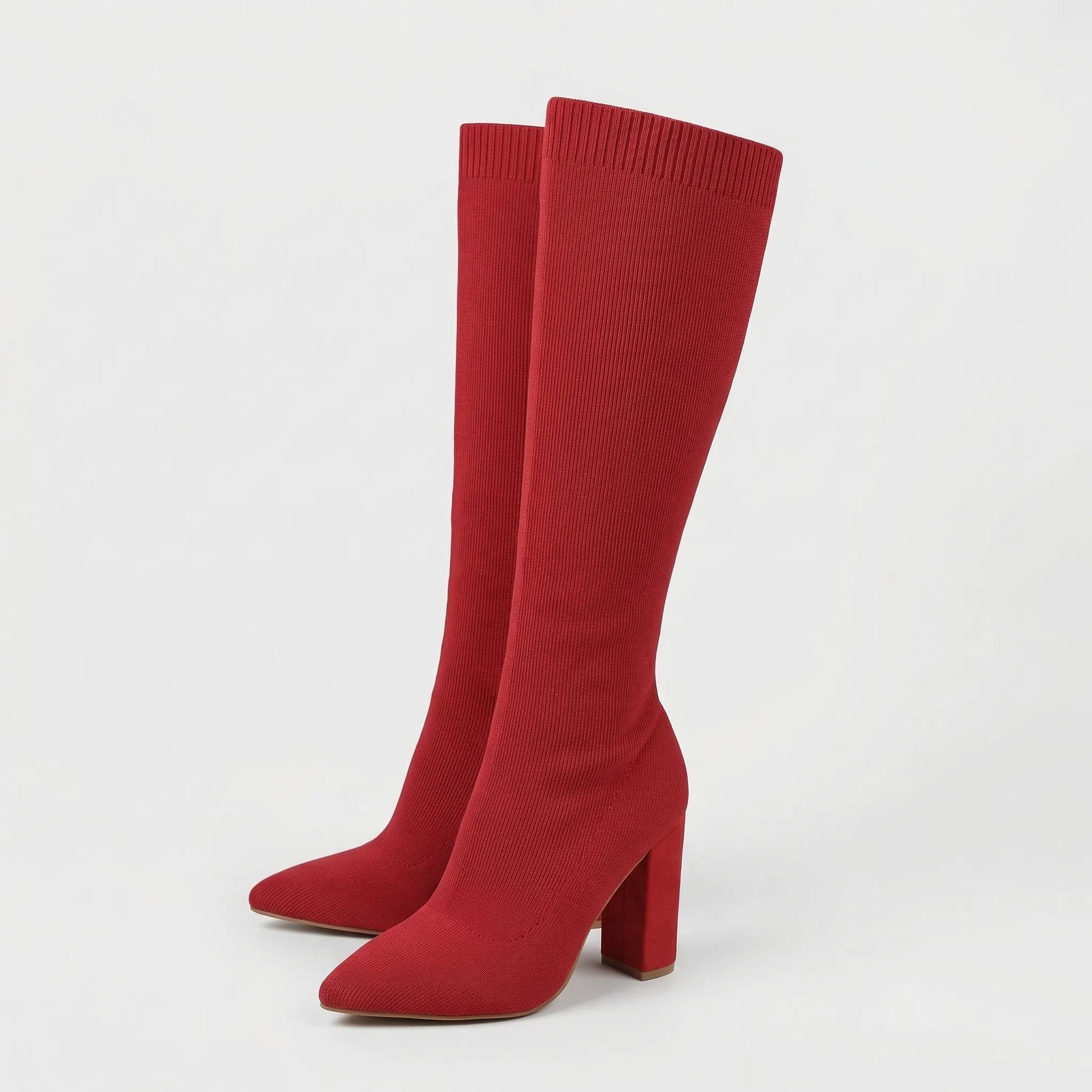 Knee-High Block Heel Stretch Boot - Camille