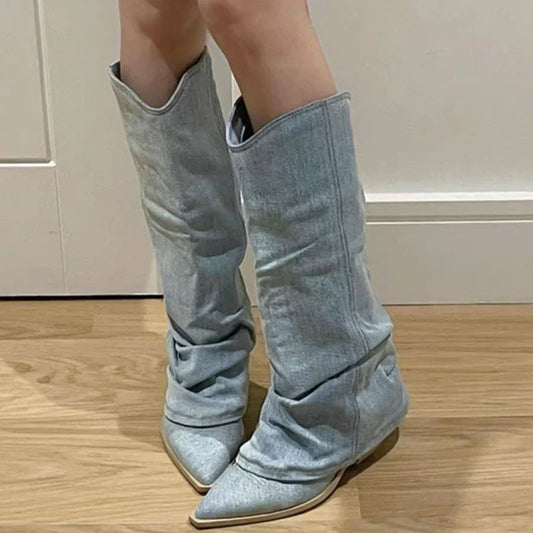 Knee-High Boot With A Ruched Slouchy Shaft - Margie