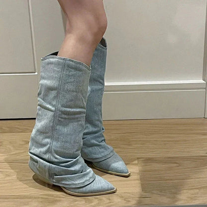 Knee-High Boot With A Ruched Slouchy Shaft - Margie