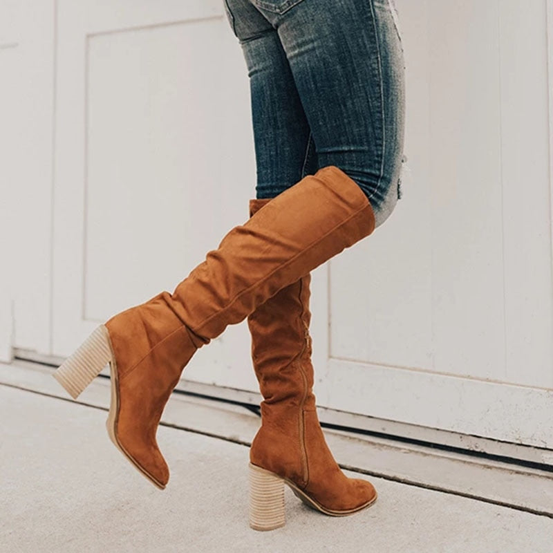 Knee-High Boots With A Block Heel - Gwendolyn