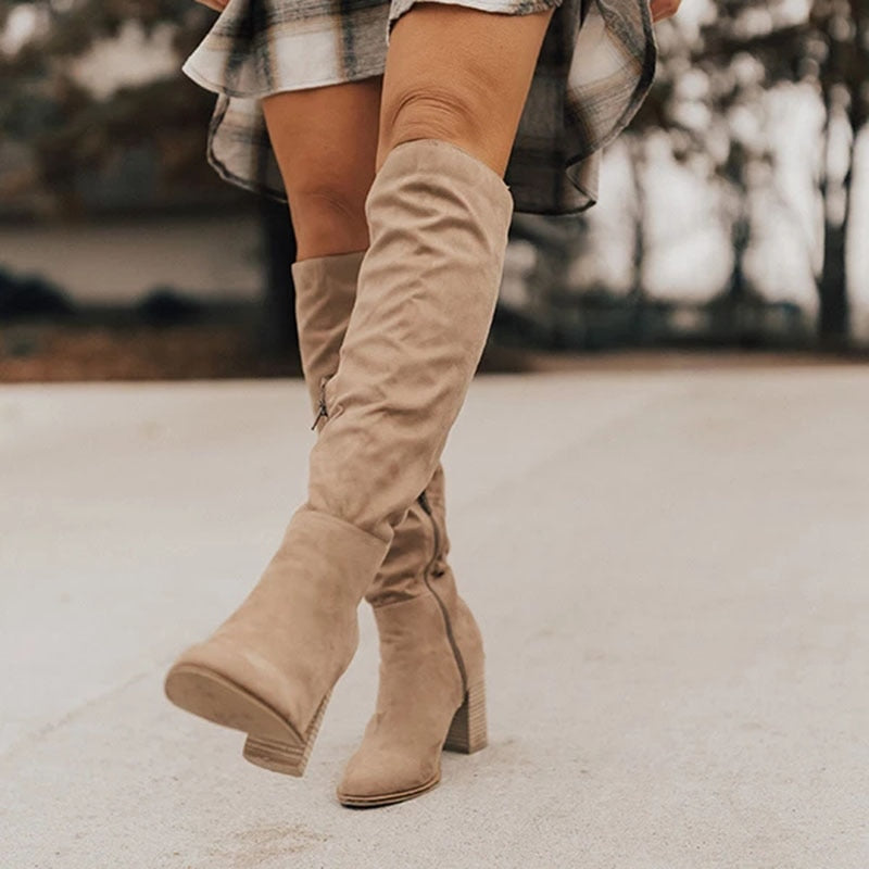 Knee-High Boots With A Block Heel - Gwendolyn