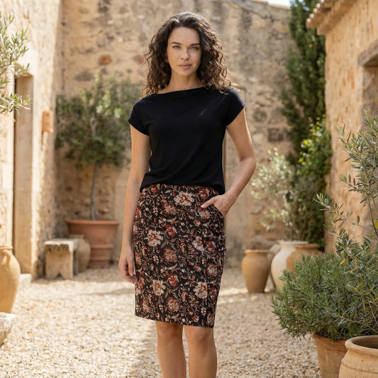 Knee-Length A-Line Skirt - Rosalie