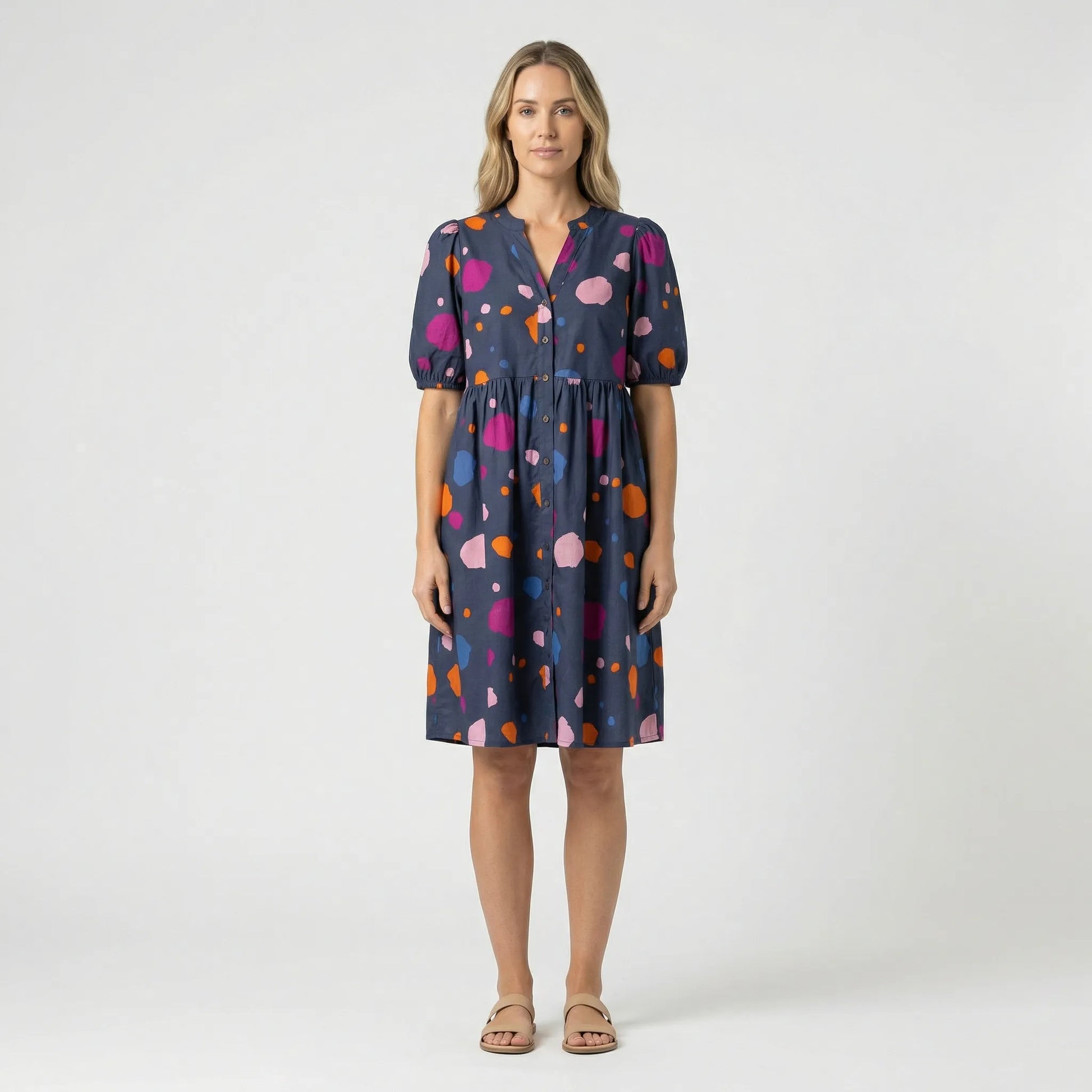 Knee-Length Babydoll Dress - Kiana