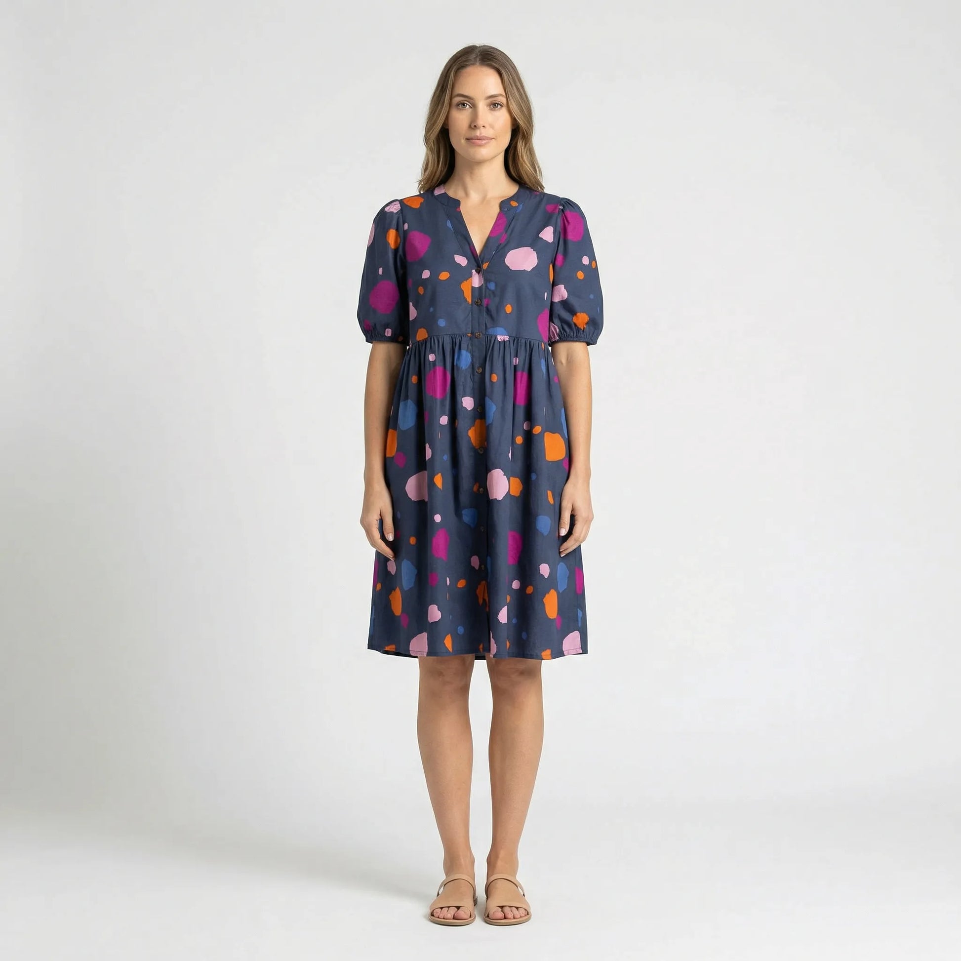 Knee-Length Babydoll Dress - Kiana