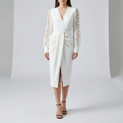 Knee-Length Wrap Dress - Sandy